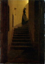 Копия картины "woman on the stairs" художника "фридрих каспар давид"