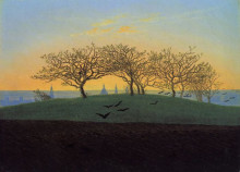 Репродукция картины "hills and ploughed fields near dresden" художника "фридрих каспар давид"