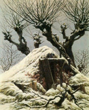 Копия картины "trees in the snow" художника "фридрих каспар давид"