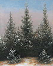 Копия картины "fir trees in the snow" художника "фридрих каспар давид"