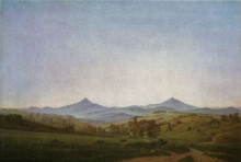 Копия картины "bohemian landscape with mount millsheauer" художника "фридрих каспар давид"