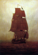 Репродукция картины "sailing ship" художника "фридрих каспар давид"