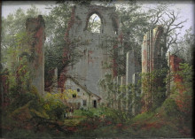 Репродукция картины "руины монастыря елдена" художника "фридрих каспар давид"