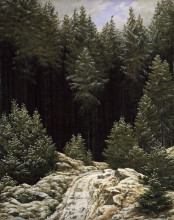 Копия картины "early snow" художника "фридрих каспар давид"