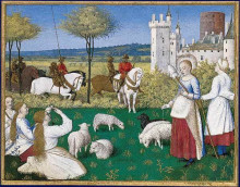 Репродукция картины "sainte marguerite and olibrius, also known as marguerite keeping sheep" художника "фуке жан"