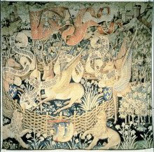 Копия картины "tapestry of the winged deers" художника "фуке жан"