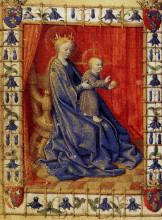 Репродукция картины "virgin and child enthroned" художника "фуке жан"