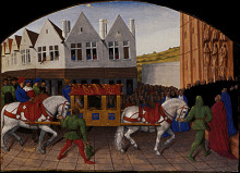Копия картины "arrival of the emperor charles iv in front of saint denis" художника "фуке жан"