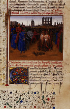 Картина "conviction and punishment supporters of amaury de chartres" художника "фуке жан"