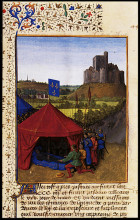 Репродукция картины "the death of bertrand du geusclin (c.1320-80) at chateauneuf-de-randon" художника "фуке жан"