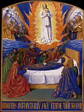 Репродукция картины "the dormition of the virgin" художника "фуке жан"
