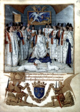 Репродукция картины "louis xi chairs the chapter of saint michel" художника "фуке жан"