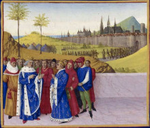 Копия картины "conversation between st. gontran and st. childebert ii" художника "фуке жан"