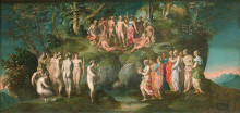 Картина "the challenge of the pierides" художника "фьорентино россо"