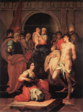 Копия картины "madonna enthroned and ten saints" художника "фьорентино россо"