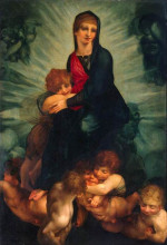 Репродукция картины "madonna and child with putti" художника "фьорентино россо"