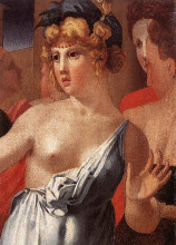 Копия картины "moses defending the daughters of jethro (detail)" художника "фьорентино россо"