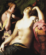Репродукция картины "death of cleopatra" художника "фьорентино россо"