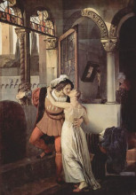 Картина "the last kiss of romeo and juliet" художника "хайес франческо"