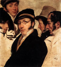 Репродукция картины "self portrait in a group of friends" художника "хайес франческо"