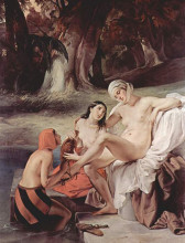 Копия картины "bathing bathsheba" художника "хайес франческо"