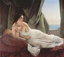 Копия картины "reclining odalisque" художника "хайес франческо"