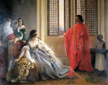 Репродукция картины "caterina cornaro deposed from the throne of cyprus" художника "хайес франческо"