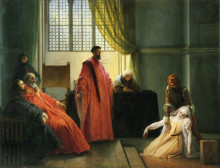 Репродукция картины "valenza gradenigo before the inquisitor" художника "хайес франческо"