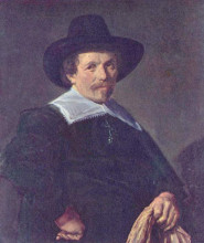 Репродукция картины "portrait of a man holding gloves" художника "халс франс"