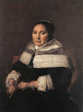 Репродукция картины "portrait of a seated woman" художника "халс франс"