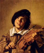 Репродукция картины "boy playing a violin" художника "халс франс"