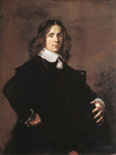 Картина "portrait of a seated man holding a hat" художника "халс франс"
