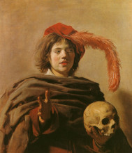 Картина "young man with a skull" художника "халс франс"