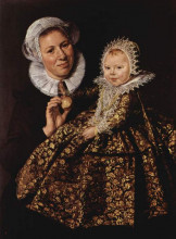 Картина "catharina hooft with her nurse" художника "халс франс"