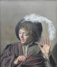 Картина "singing boy with a flute" художника "халс франс"