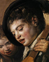 Репродукция картины "two boys singing (detail)" художника "халс франс"