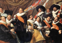 Копия картины "banquet of the officers of the st. george civic guard company (detail)" художника "халс франс"