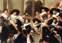 Копия картины "banquet of the officers of the st. george civic guard company (detail)" художника "халс франс"