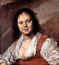 Картина "portrait of a woman, known as the gipsy girl" художника "халс франс"