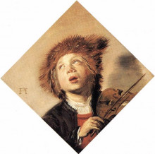 Репродукция картины "a boy with a viol" художника "халс франс"