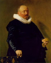 Репродукция картины "portrait of an elderly man" художника "халс франс"