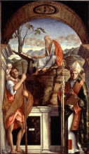 Репродукция картины "св. иероним, св. христофор и св. августин" художника "беллини джованни"