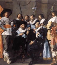 Копия картины "the company of captain reinier reael and lieutenant cornelis michielsz. blaeuw, known as the ‘meagre company’ (detail)" художника "халс франс"