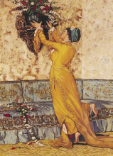 Репродукция картины "girl who fits the vase" художника "хамди бей осман"