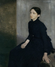Картина "portrait of a young woman. the artist&#39;s sister anna hammersh&#248;i" художника "хаммерсхёй вильгельм"