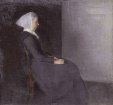 Картина "frederikke hammersh&#248;i, the artist&#39;s mother" художника "хаммерсхёй вильгельм"