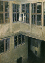 Копия картины "interior of courtyard, strandgade 30" художника "хаммерсхёй вильгельм"