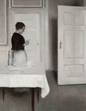 Копия картины "ida reading a letter" художника "хаммерсхёй вильгельм"
