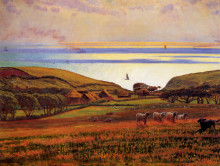 Копия картины "fairlight downs, sunlight on the sea" художника "хант уильям холман"