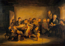 Картина "the village school" художника "харви джордж"